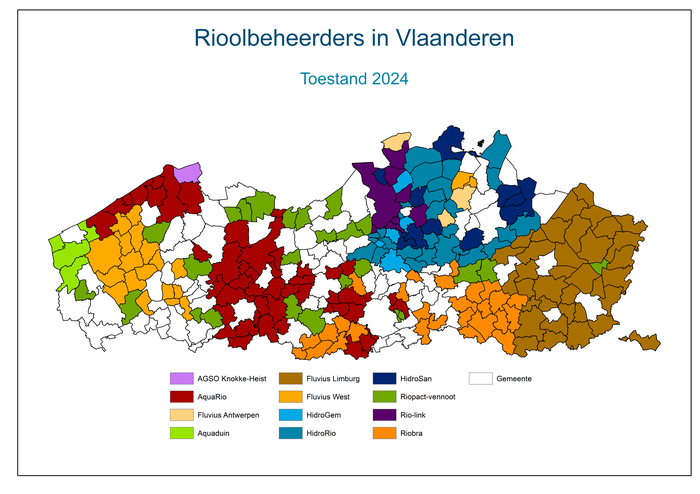 Rioolbeheer op kaart van Vlaanderen.